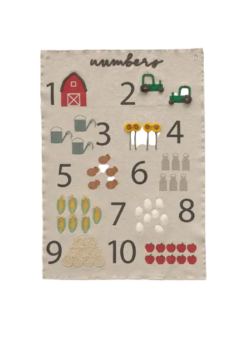 Shop Lorena Canals Wall Hanger Farm Numbers, 2'3" x 3'3" at GoodBuy Gear
