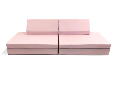 Foamnasium Blocksy Kids Couch, Vinyl Pink