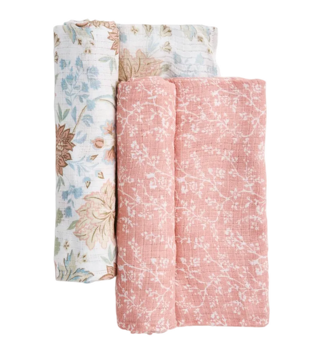 Aden + Anais Silky Soft Swaddles, 2 Pack, Victorian Flowers