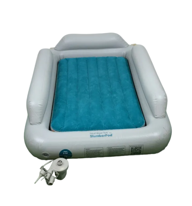 SlumberPod SlumberTot Inflatable Toddler Bed, Gray/Teal