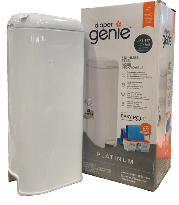 Diaper Genie Platinum Pail Gift Set, Lily White