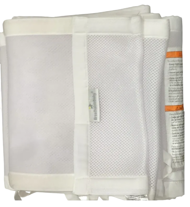 Breathable Baby Mesh Crib Liner, (Size 2FS Covers 2 Sides), White
