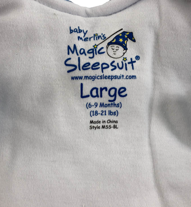Shop Baby Merlin's Magic Sleepsuit, Blue, Fleece, Large 6-9 Months at GoodBuy Gear
