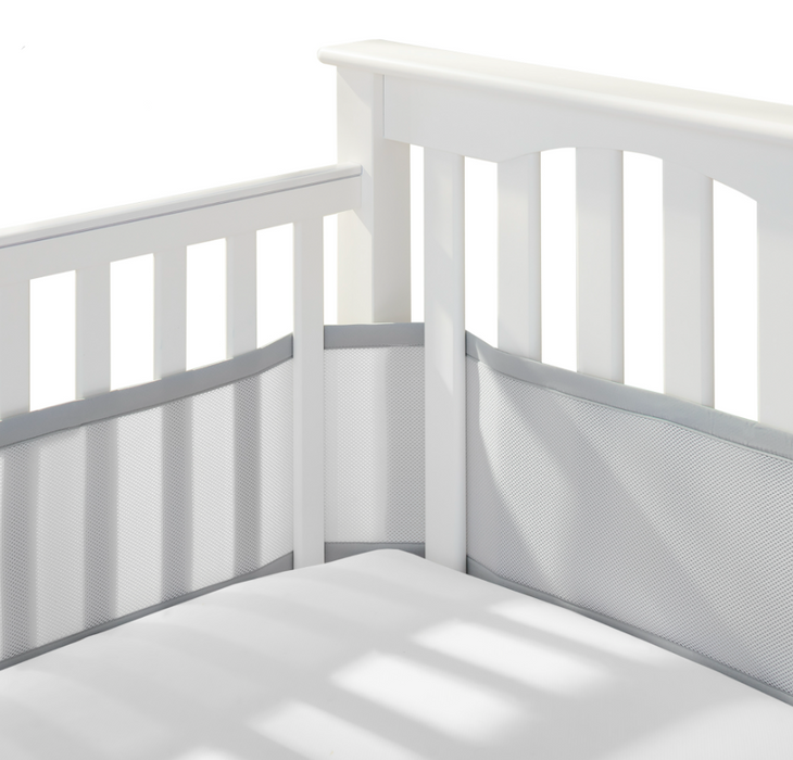 Breathable Baby Mesh Crib Liner, Grey, Full Size/4 Sides