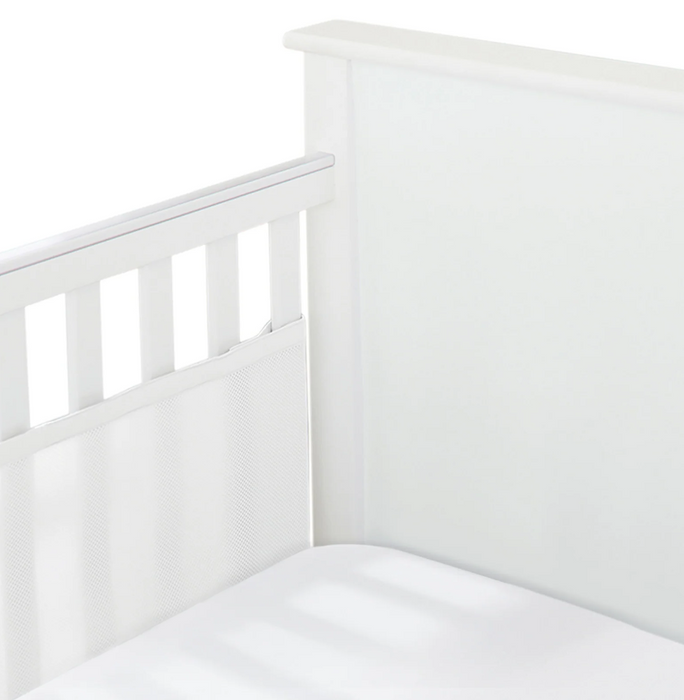 Breathable Baby Mesh Crib Liner, Full Size/2 Sides, White