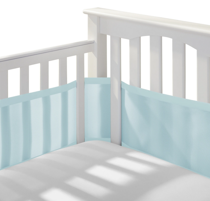 Breathable Baby Mesh Crib Liner, Light Blue, Full Size/4 Sides