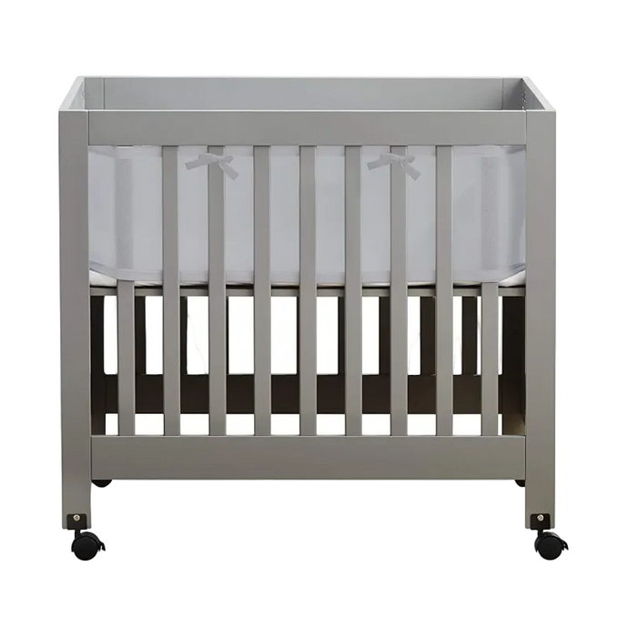 Halo BreathableBaby Mini Crib Breathable Mesh Liner, Classic, Grey