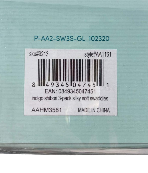 Aden + Anais Silky Soft Swaddles, 3 Pack, Indigo Shibori