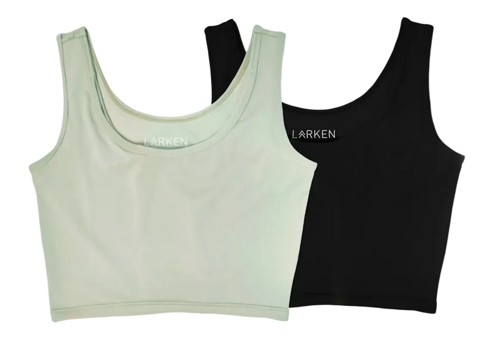 Larken The Larken X Nursing Bra, 2 pack, Medium, Sage/Black