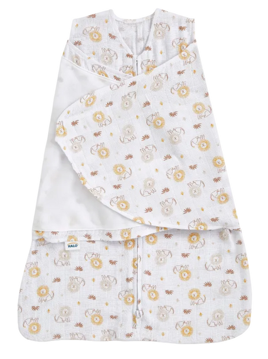 Halo SleepSack Swaddle, Lions Print, Newborn