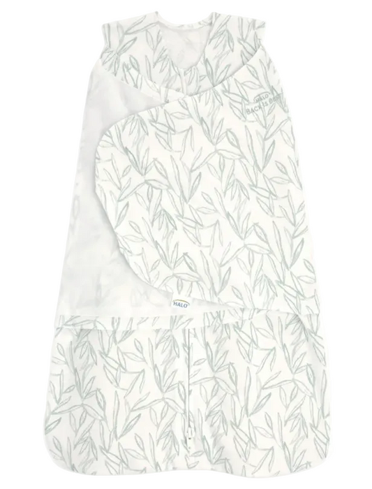 Shop Halo SleepSack Swaddle, Green Leaves, Small at GoodBuy Gear