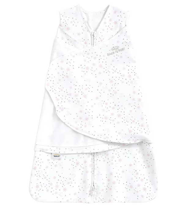 Halo SleepSack Swaddle, Midnight Moons Pink, Newborn