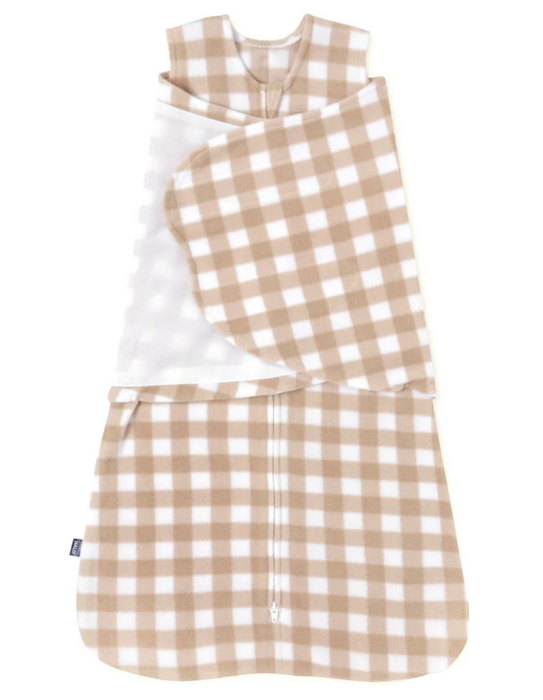 Halo SleepSack Swaddle, Newborn, Tan Gingham