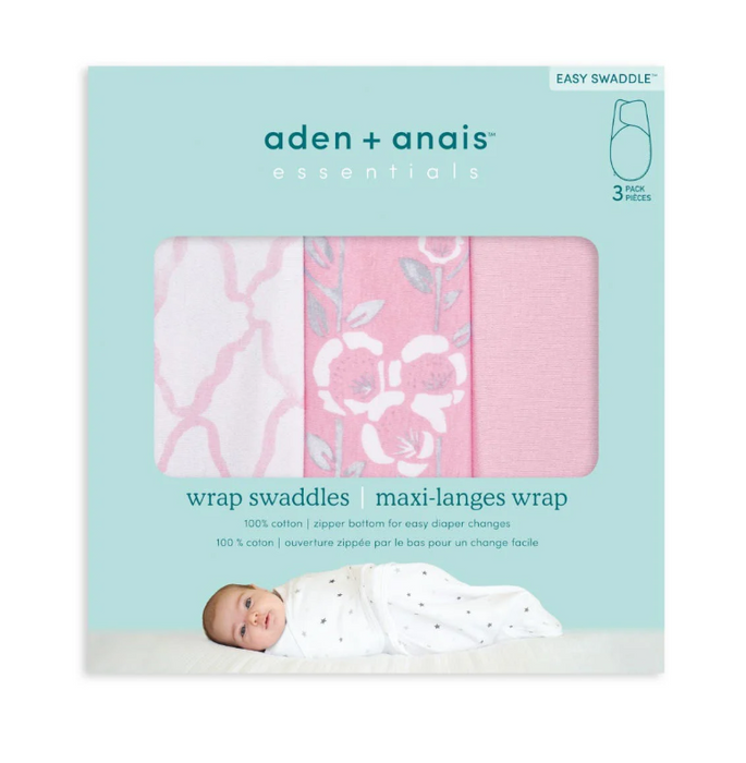 Aden + Anais Essentials Easy Wrap Swaddle, 3 Pack, Small (0-3 Months), Stencil