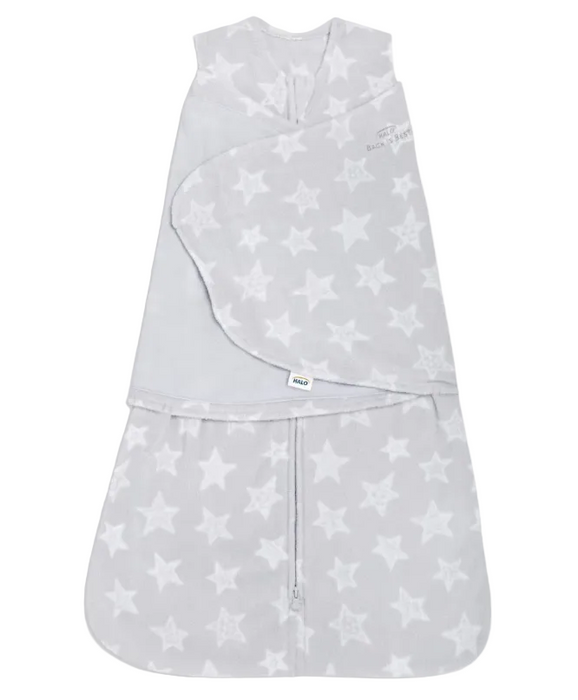 Halo Micro-Fleece Swaddle , Grey Stars, Small