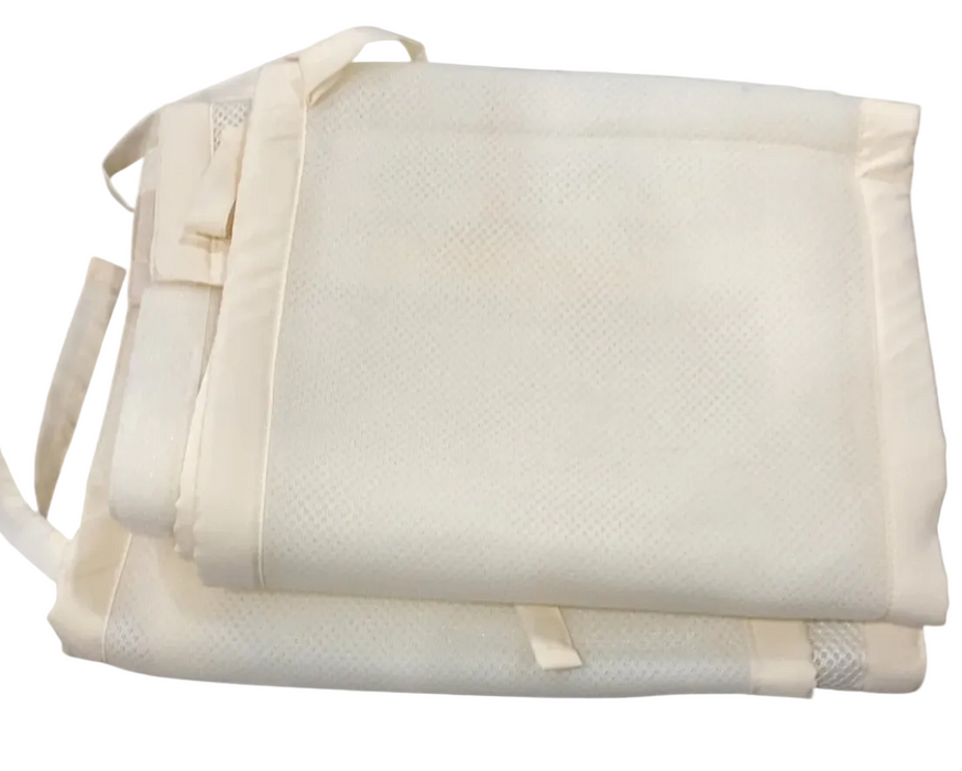 Breathable Baby Mesh Crib Liner, Full Size/4 Sides, Natural Ecru