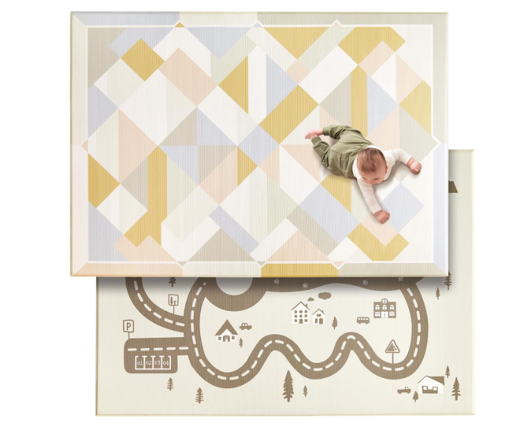 Tiny Land Double-Sided Baby Playmat, Modern Zoo Oasis