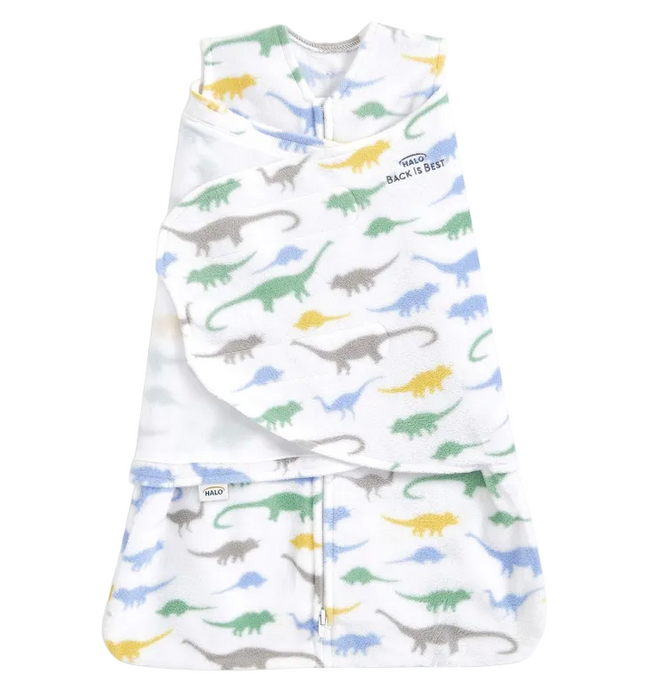 Halo Micro-Fleece Swaddle, Small, Dinos