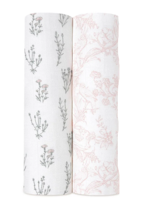 Aden + Anais Silky Soft Swaddles, 3 Pack, French Floral