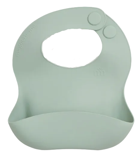 Magnetic Me Magnetic Silicone Baby Bib, Sage/Misty Green