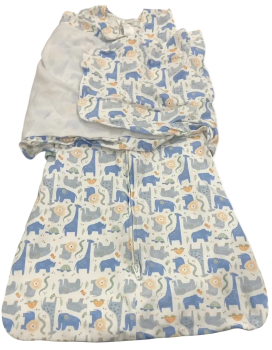 Halo SleepSack Swaddle, Blue Safari Animals, Small