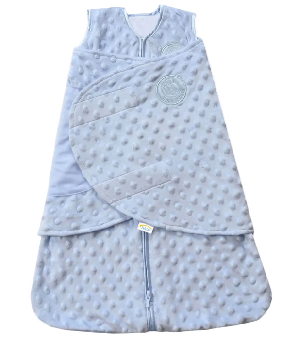 Halo SleepSack Swaddle, Small, Plushy Dot Velboa baby blue