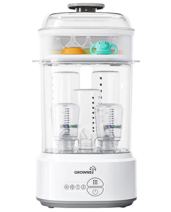 Grownsy Bottle Sterilizer and Dryer, White/Grey