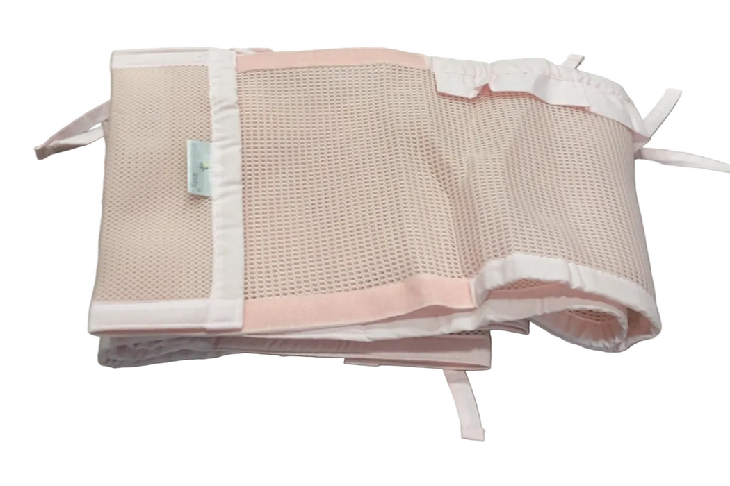 Breathable Baby Mesh Crib Liner Deluxe Ruffle Collection, Blush, Full Size/4 Sides