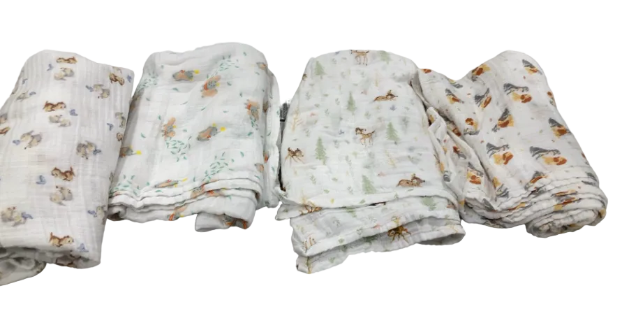 Aden + Anais Cotton Muslin Swaddle, 4pk, Disney+Friends