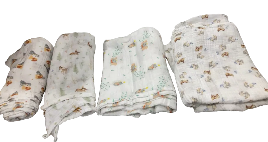 Aden + Anais Cotton Muslin Swaddle, 4pk, Disney+Friends