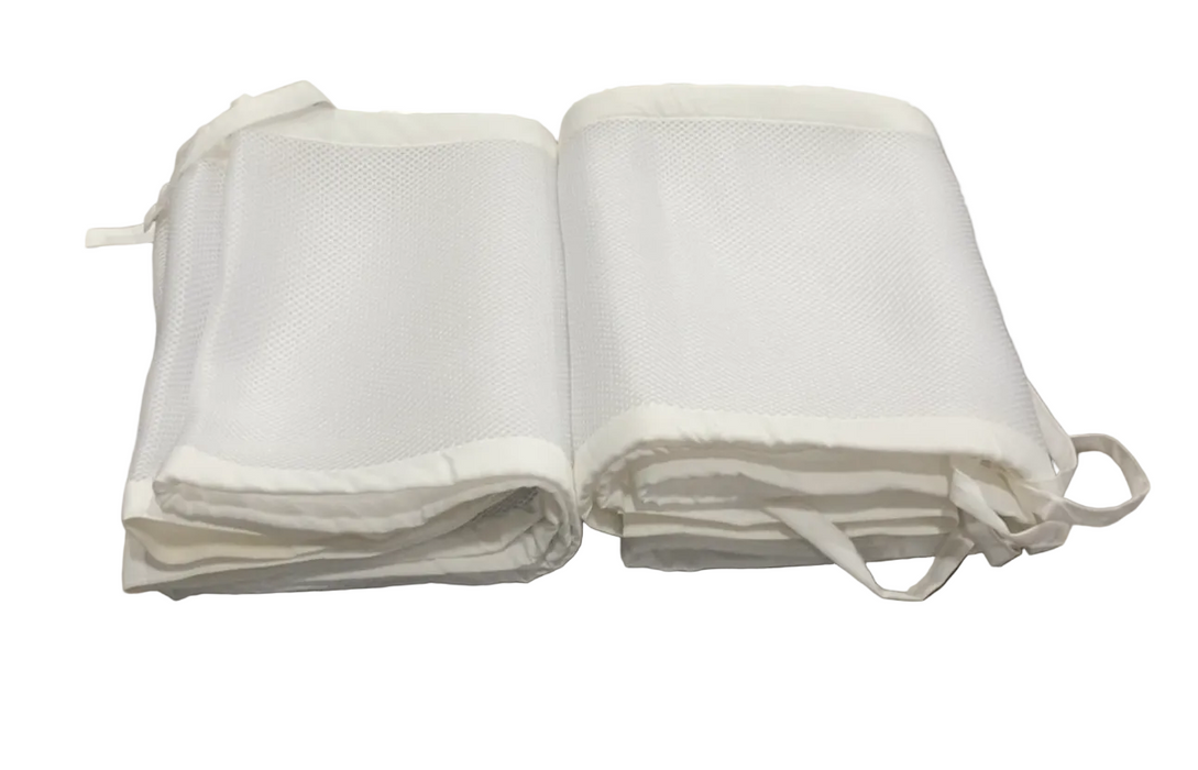 Breathable Baby Mesh Crib Liner, Full Size/4 Sides, White