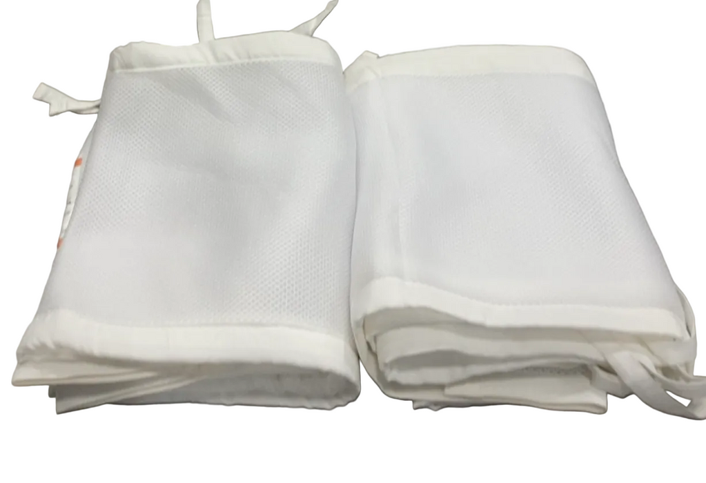 Breathable Baby Mesh Crib Liner, Full Size/4 Sides, White