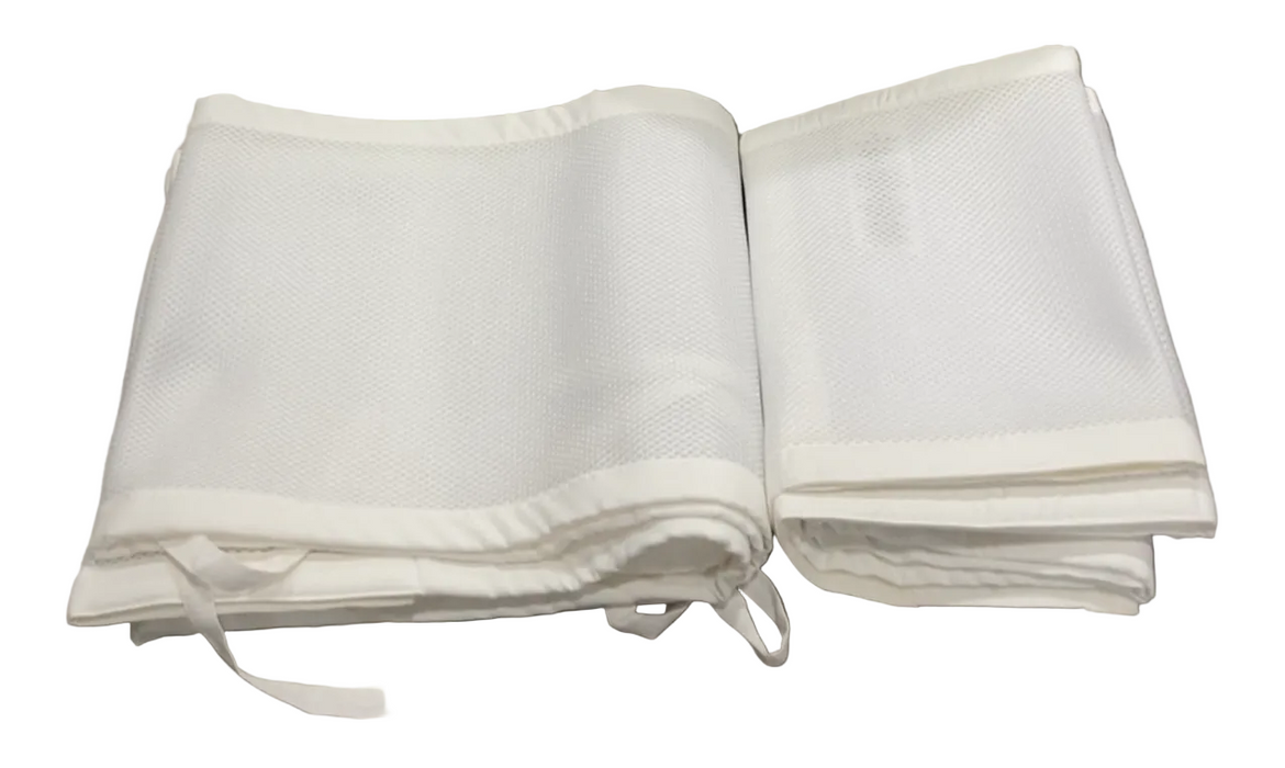 Breathable Baby Mesh Crib Liner, Full Size/4 Sides, White