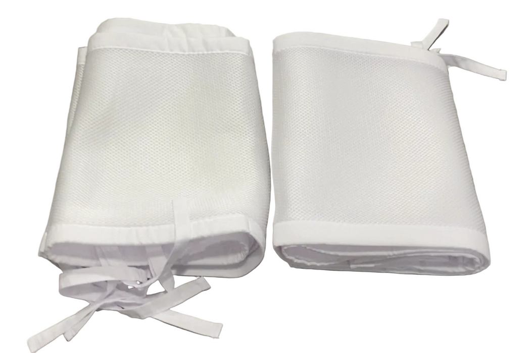 Breathable Baby Mesh Crib Liner, Full Size/4 Sides, White