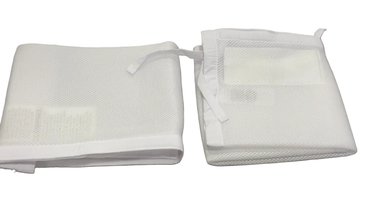 Breathable Baby RailGuard Teething Cover, 27" Short Panel (2-Pack), White