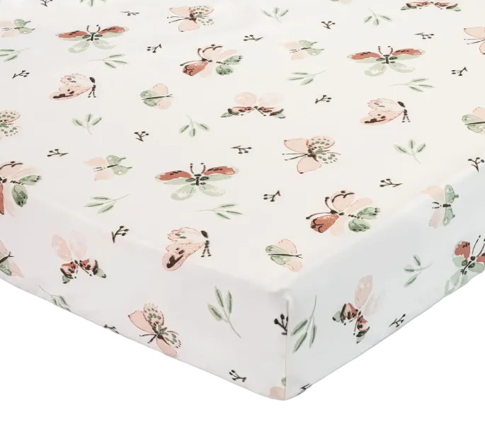 Shop Crane Baby Crib Fitted Sheet, Parker Butterfly at GoodBuy Gear