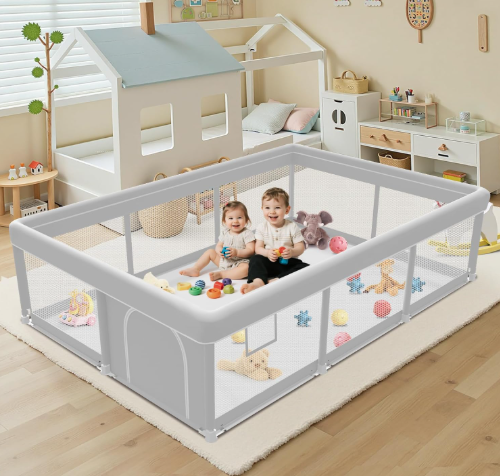 Shop Jaobeem Baby Playpen 74x50, Dark Grey at GoodBuy Gear