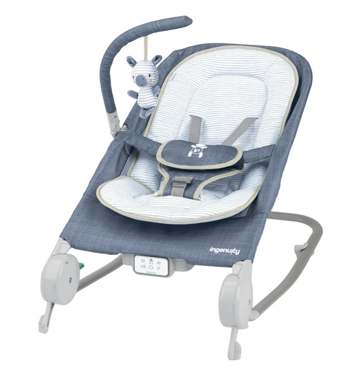 Shop Ingenuity Happy Belly Rock-to-Bounce Massage Seat, Chambray at GoodBuy Gear