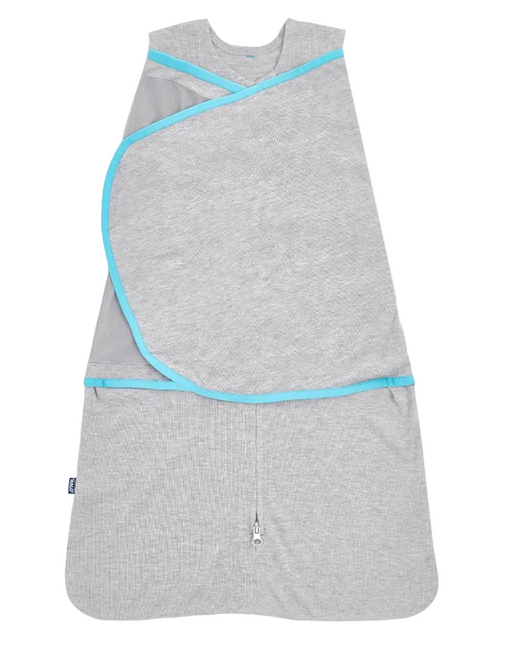 Shop Halo IdealTemp SleepSack Swaddle, Heather Grey/Aqua, Newborn at GoodBuy Gear