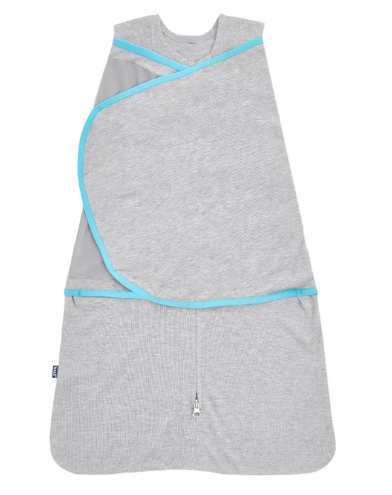 Halo IdealTemp SleepSack Swaddle, Heather Grey/Aqua, Newborn