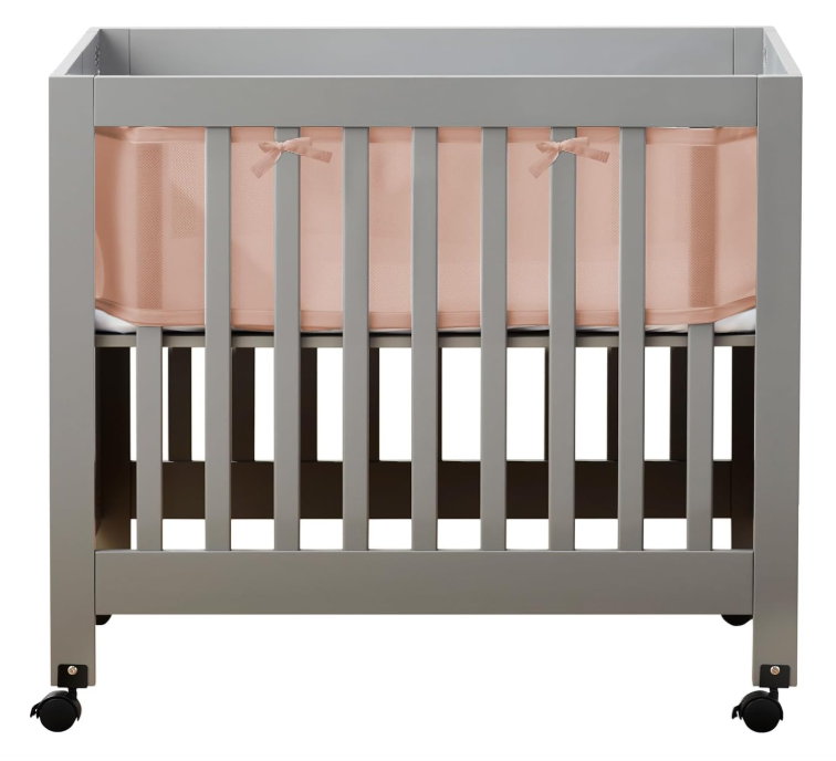 Shop Halo BreathableBaby Mini Crib Breathable Mesh Liner, Deluxe, Shell Pink at GoodBuy Gear