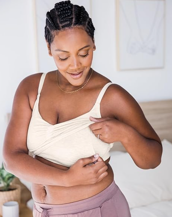 Shop Kindred Bravely Sublime Bamboo Hands-Free Pumping Lounge & Sleep Bra, Oatmeal Heather, Regular (B-D), XL at GoodBuy Gear