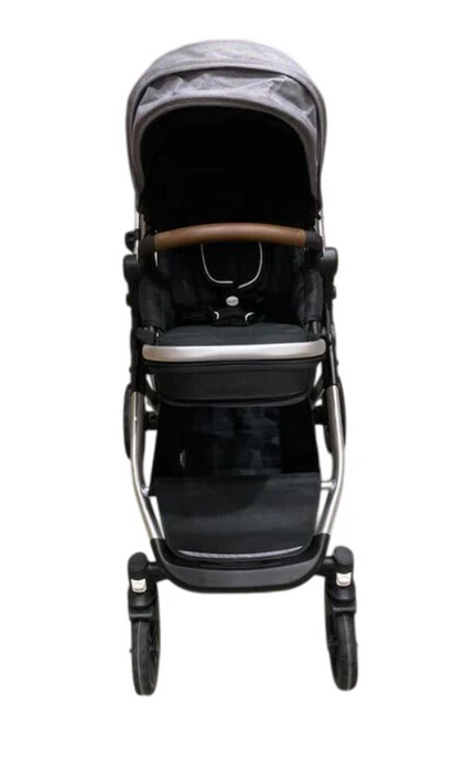 Mockingbird Single to Double 2.0 Stroller, 2025, Heather Grey, Silver With Penny Leather, Solid Grey