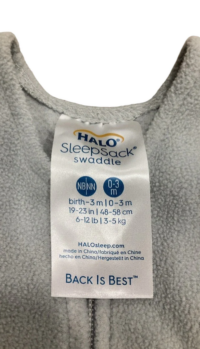 Halo Micro-Fleece Swaddle, Gray, Newborn