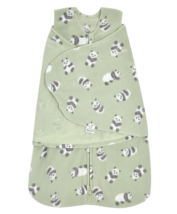 Shop Halo Micro-Fleece Swaddle, Newborn, Cozy Pandas at GoodBuy Gear