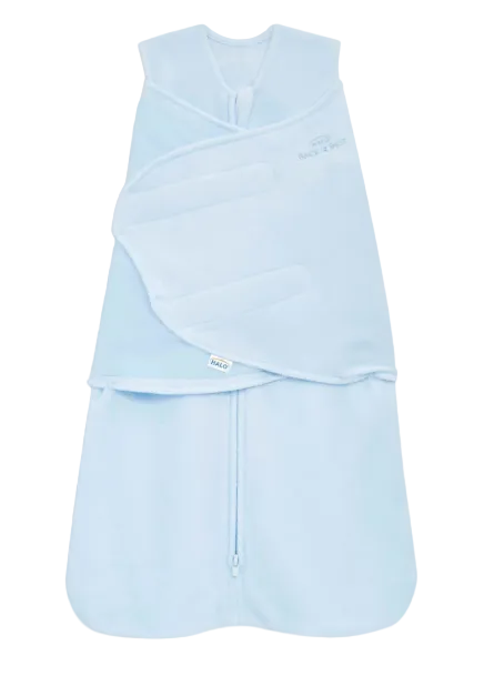 Halo Micro-Fleece Swaddle, Baby Blue, Newborn