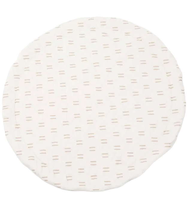 Poppyseed Play Extra Padded Round Play Mat, Neutral Lines
