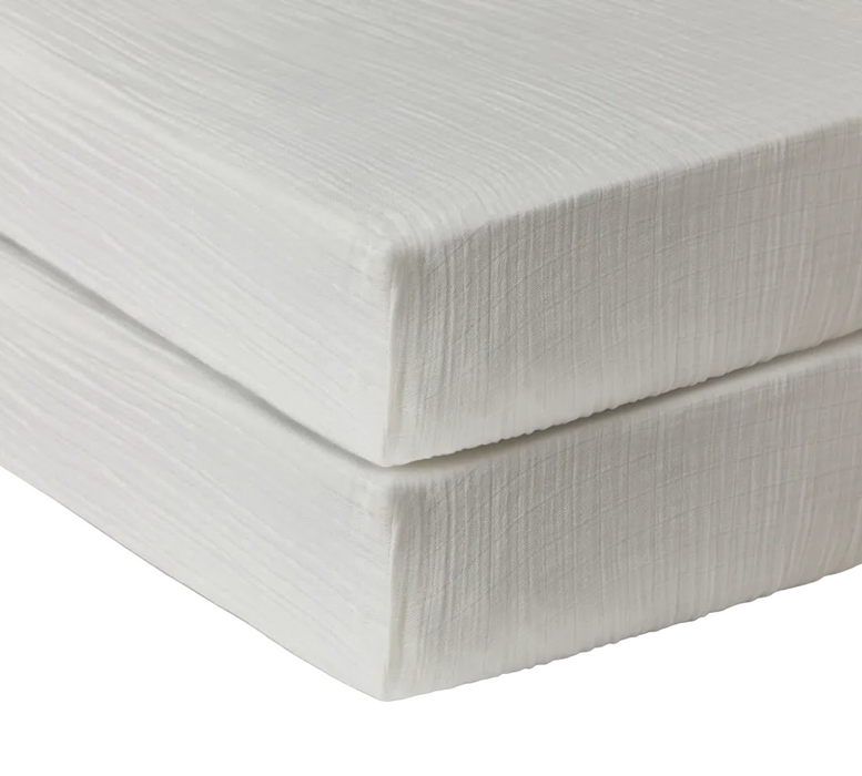 Soundly Organic Cotton Muslin Crib Sheet 2 Pack, Snow White