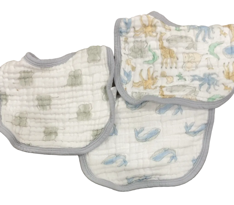 Shop Aden + Anais Muslin Snap Bibs, 3 Pack, Natural History at GoodBuy Gear