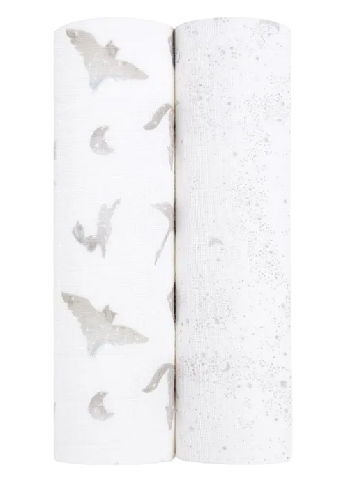 Aden + Anais Large Cotton Muslin Swaddle, 2 Pack, Map the Stars